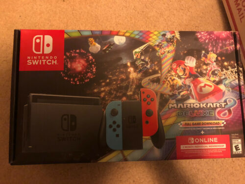 New Nintendo Switch Console Mario Kart 8 Deluxe Bundle Neon Bluered Joy Con Video Game Consoles 3507