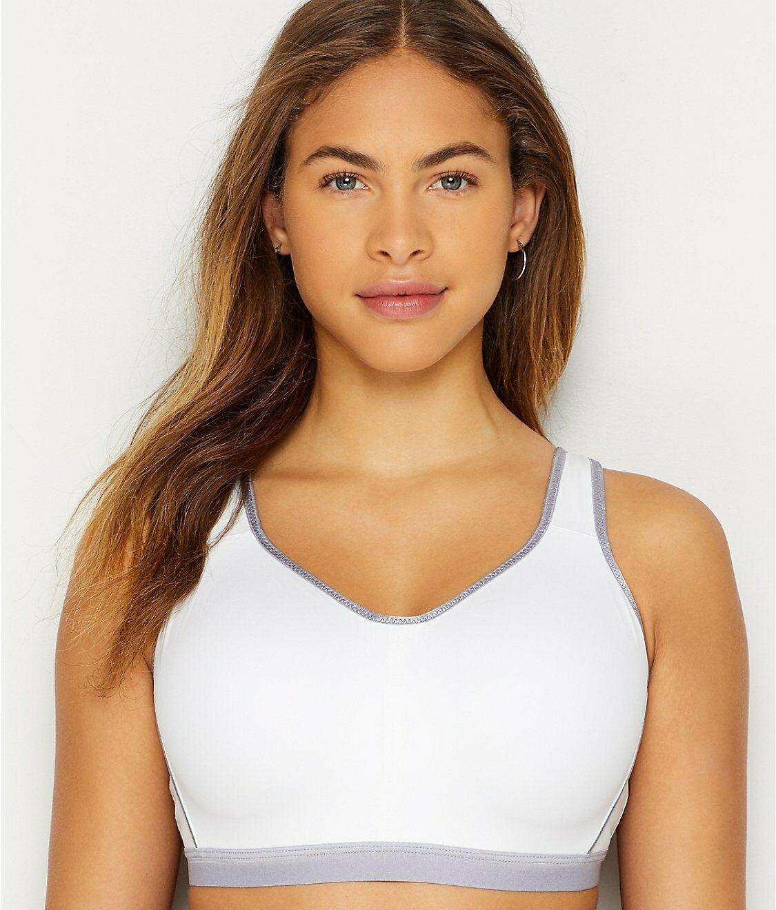 Wacoal WHITE/LILAC GRAY Convertible Underwire Sports Bra, US 34DD, UK