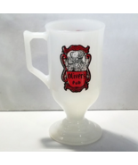 Oliver’s Pub Elmhurst Chicago Illinois Footed White Glass Mug Rare Dual Logo - $22.99