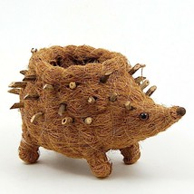 Hedgehog Flower Pot Beige Coco Coir Animal Succulent Plant Holder - $33.24
