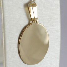 18K YELLOW GOLD OVAL, PHOTO & TEXT ENGRAVED PERSONALIZED PENDANT 25 MM, MEDAL image 1