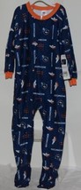 NFL Team Apparel Licensed Denver Broncos 3T Blue Orange Footed Sleeper image 1