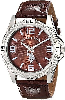U.S. Polo Assn. Classic Men's USC50227 Silver-Tone Watch With Faux-Leather Band