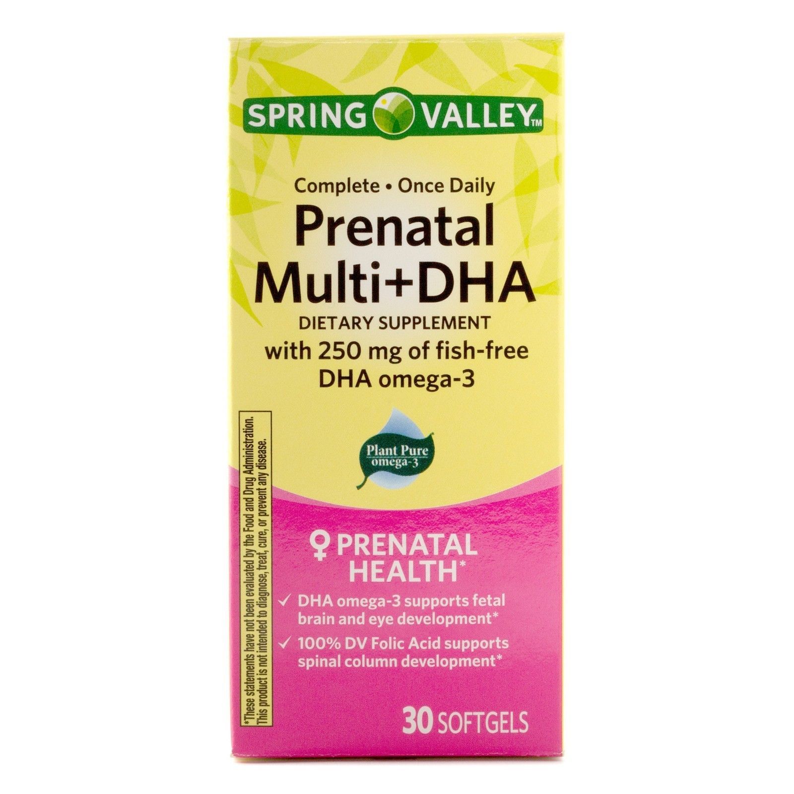 Spring Valley Prenatal Multi Plus DHA Softgels, 250 mg, 30 Count