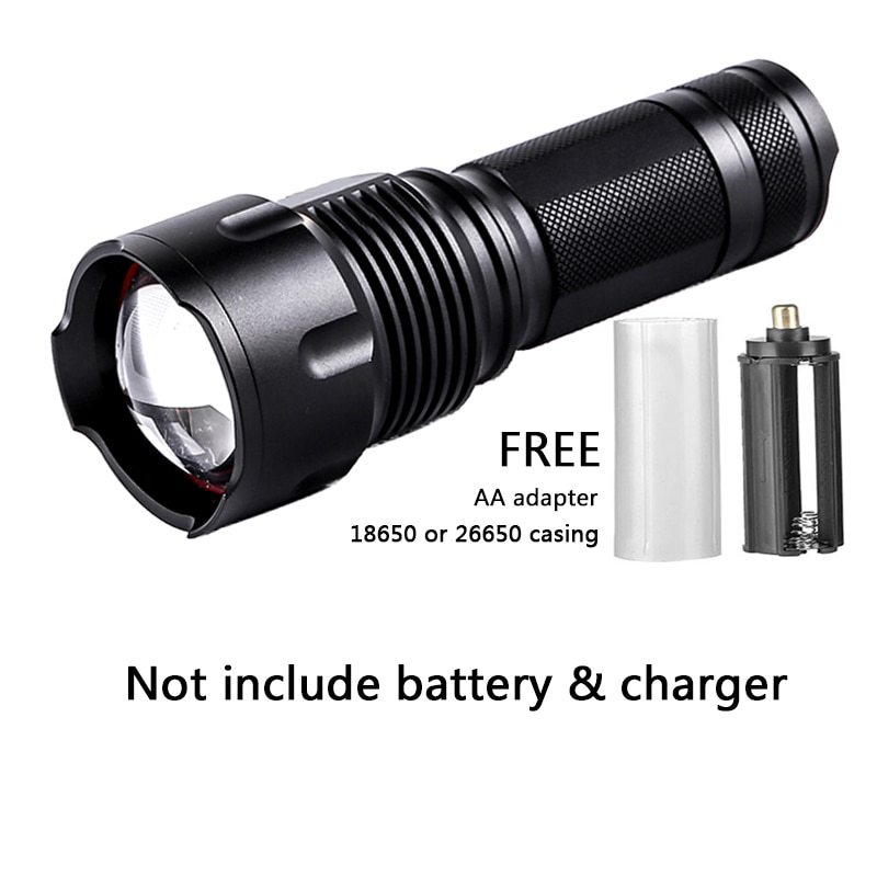 X90 1006 Powerful Lamp Cree LED Flashlight Torch Waterproof Zoomable Portable Ca