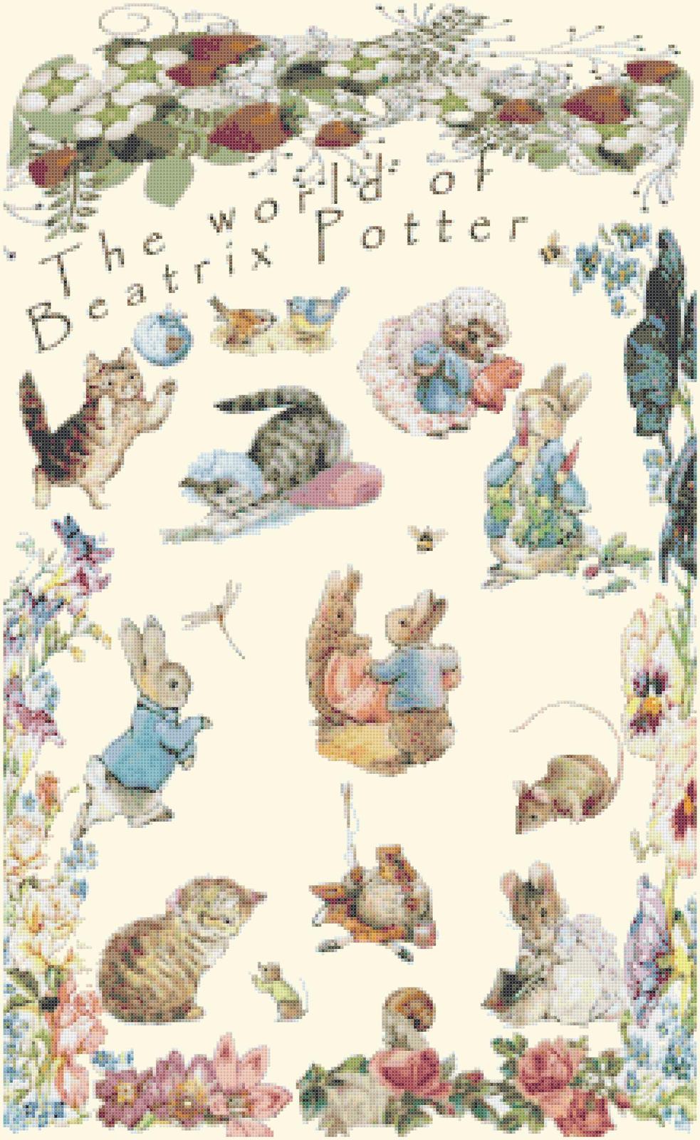 Counted cross Stitch Pattern beatrix potter world 218*356 stitches BN1374 Hand Embr Patterns