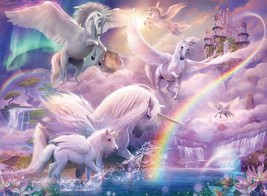Pegasus unicorn rainbow castles horses waterfall ceramic tile mural back... - $58.41+