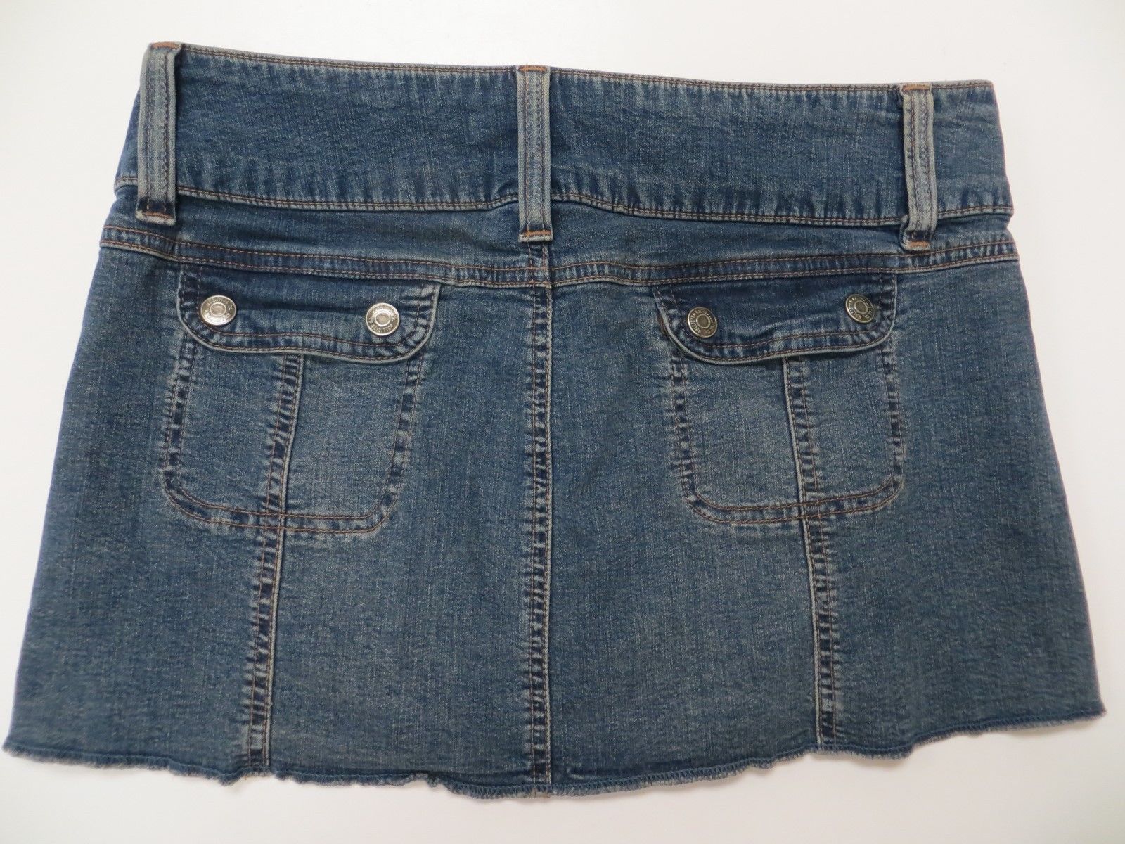 Hollister Denim Jean Mini Skirt Size 7 Medium Wash Juniors Girls - Skirts