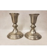 Pair of Empire Pewter Weighted Candlestick Holders 4 1/2&quot;Tall Marked 778 - $29.69