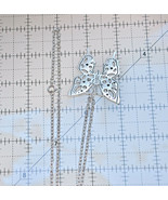 vintage silver butterfly pendant necklace - $4.94