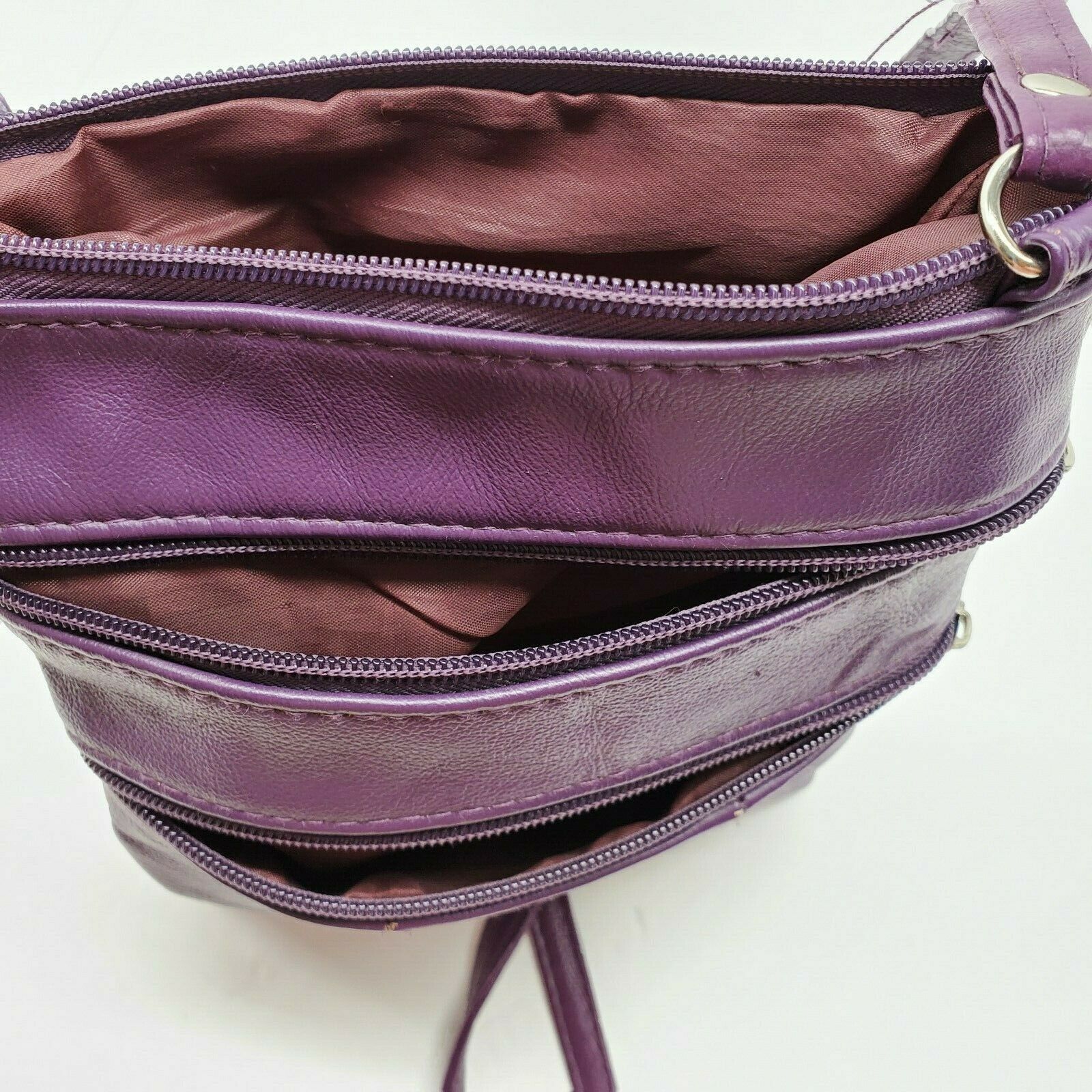 purple cross body bag