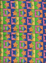 New Multi Color Star Blocks 100% Cotton Fabric by the Quarter Yard - $2.48