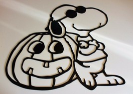 Cool snoopy with his carved pumpkin metal for wall decor - $34.98