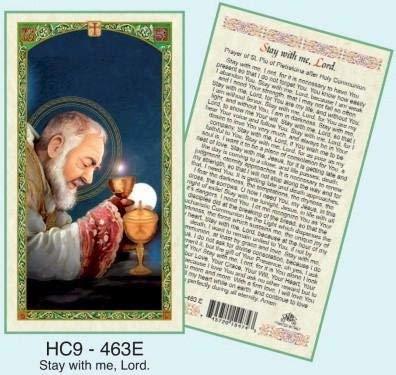 Prayer After Communion (Stay with me Lord) Padre Pio Laminated Prayer ...