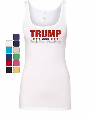 Trump 2020 F*ck Your Feelings Women's Tank Top Offensive MAGA Vote Red Top