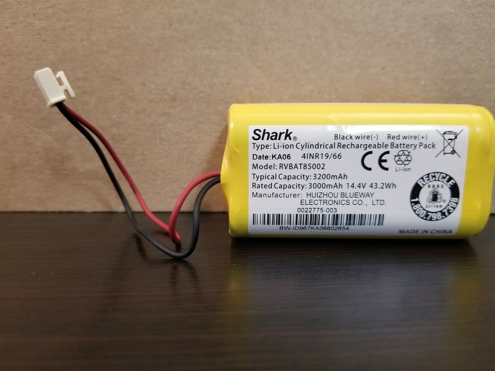 Shark Ion RV1001AE UR1100SRUS Battery RVBAT850 02 3200 mAh Vacuum