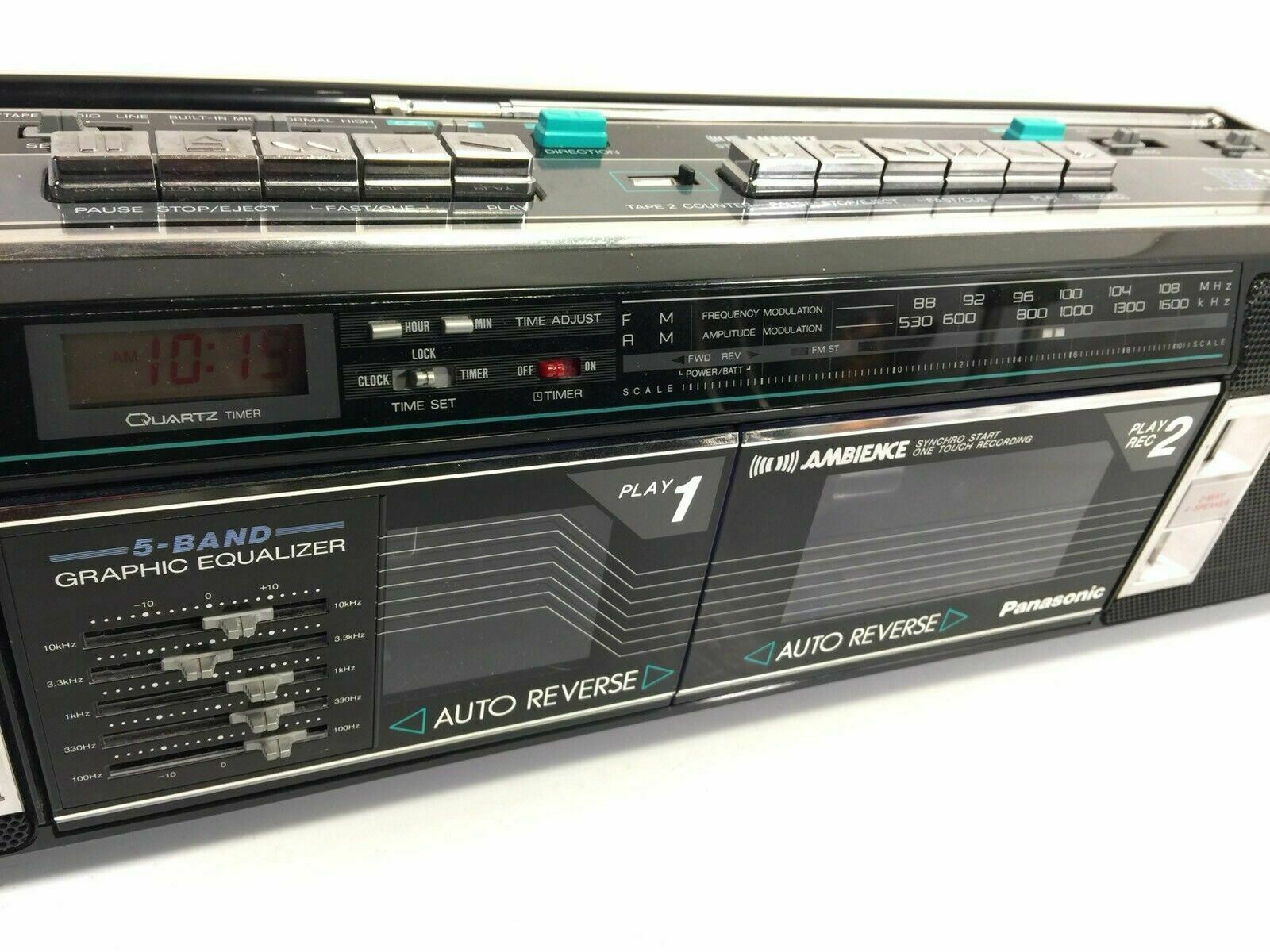 Panasonic Ambience Equalizer Stereo Cassette Boombox Model RXFW32 Made