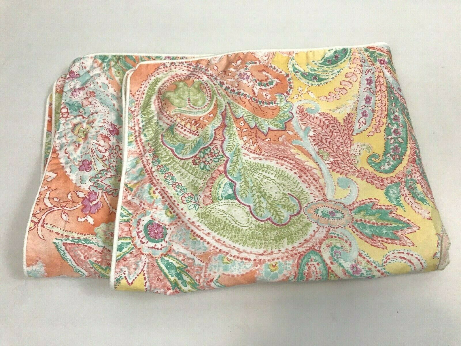 Ralph Lauren Jamaica Paisley Coral Pillow Sham Standard Bedding Pillow Shams
