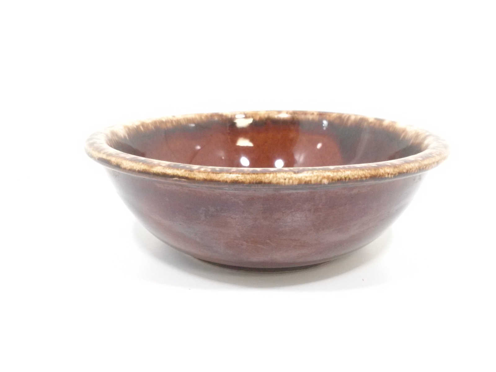 Hull Oven Proof USA Brown Drip Coupe Soup Bowl 6 5/8" Hull