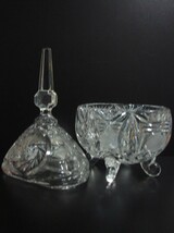 Vintage Lausitzer(German)  Oval Footed Crystal Candy Dish with Pointed Lid - $49.99