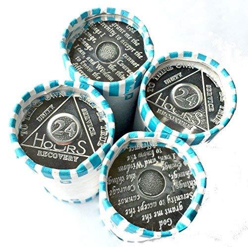 100 AA Tokens/Medallions 4 Rolls of the 24 Hour Aluminum Chips/Tokens Commemorat