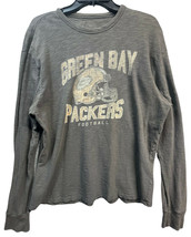 Green Bay Packers NFL Long Sleeve T-Shirt Mens L Gray Fade Logo Graphic Football - $14.84