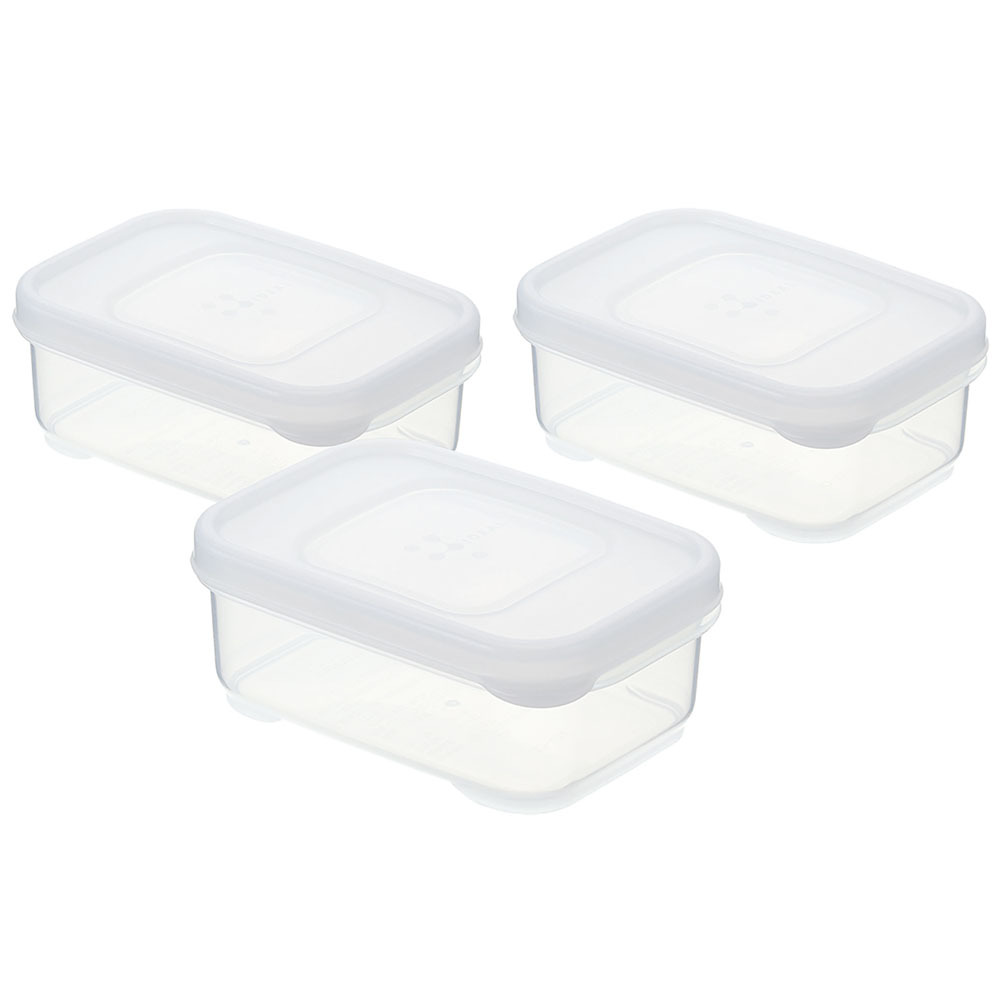 INOMATA Food Storage Sealed Container 3p 6.4 oz (190ml) Clear