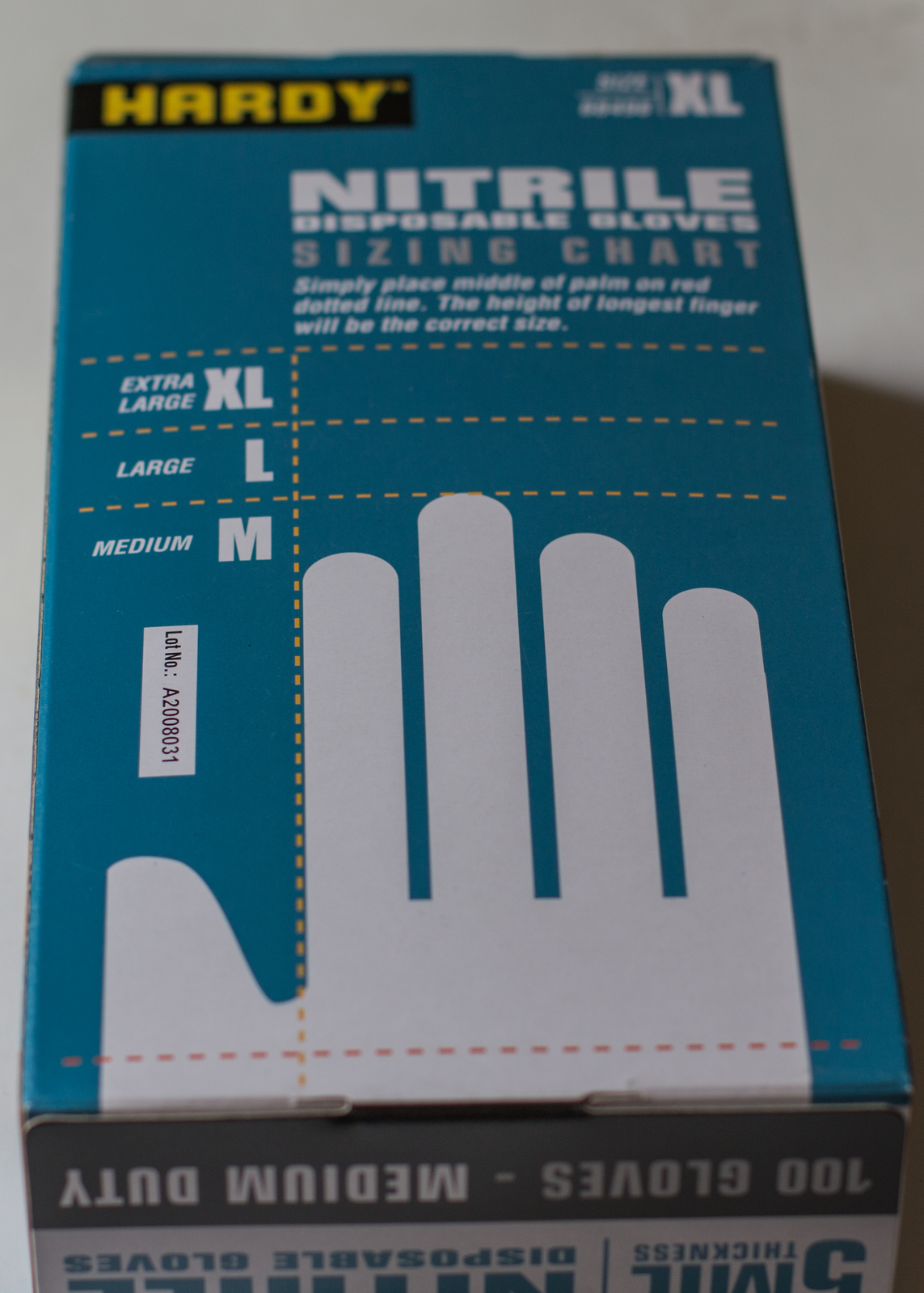 Hardy 5mil Nitrile Disposable Industrial Gloves PowderFree 100Pc Med