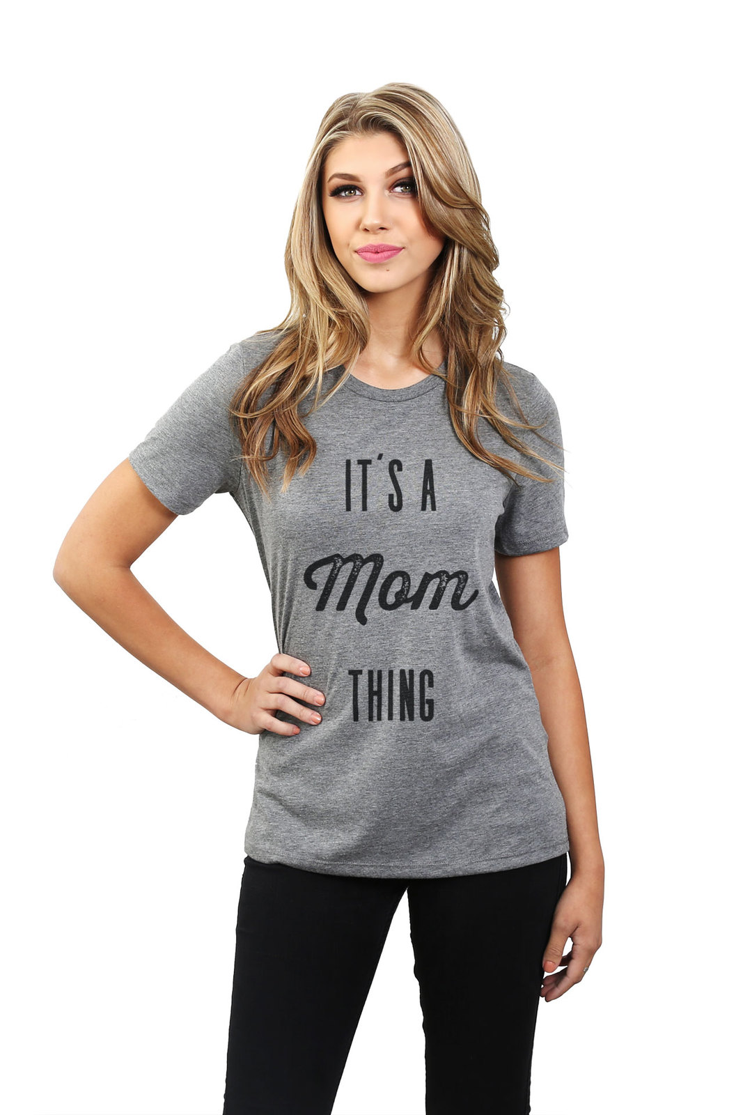 Thread Tank It's A Mom Thing Women's Relaxed T-Shirt Tee Heather Grey ...