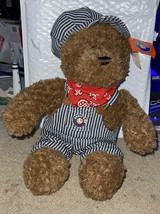 2008 Gund 17" Plush Lionel Train Engineer Bear Brown Teddy Plush W/outfit Rare - $37.74
