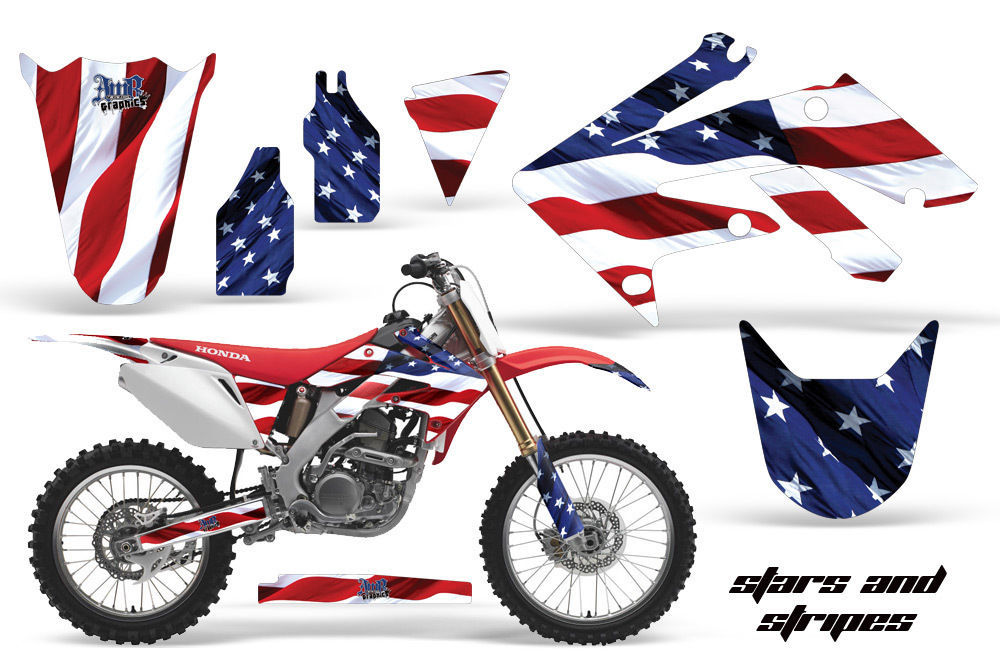 Motocross American Flag Dirt Bike Decal Sticker