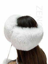 Fox Fur Transforming Wristbands Scarf Headband And Boot Cuffs 4 in 1 Pure White image 7