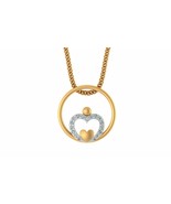14k Yellow Gold Certified SI-IJ Diamond Heart Pendant Mothers day Gift J... - $254.23+