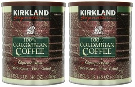 2 Pack Kirkland Signature 100% Colombian Coffee, Dark Roast, 3 Lbs Each - $37.62