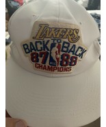 LA Lakers Vintage Back To Back NBA Champions 1987-88 Snapback Trucker Ha... - $129.00