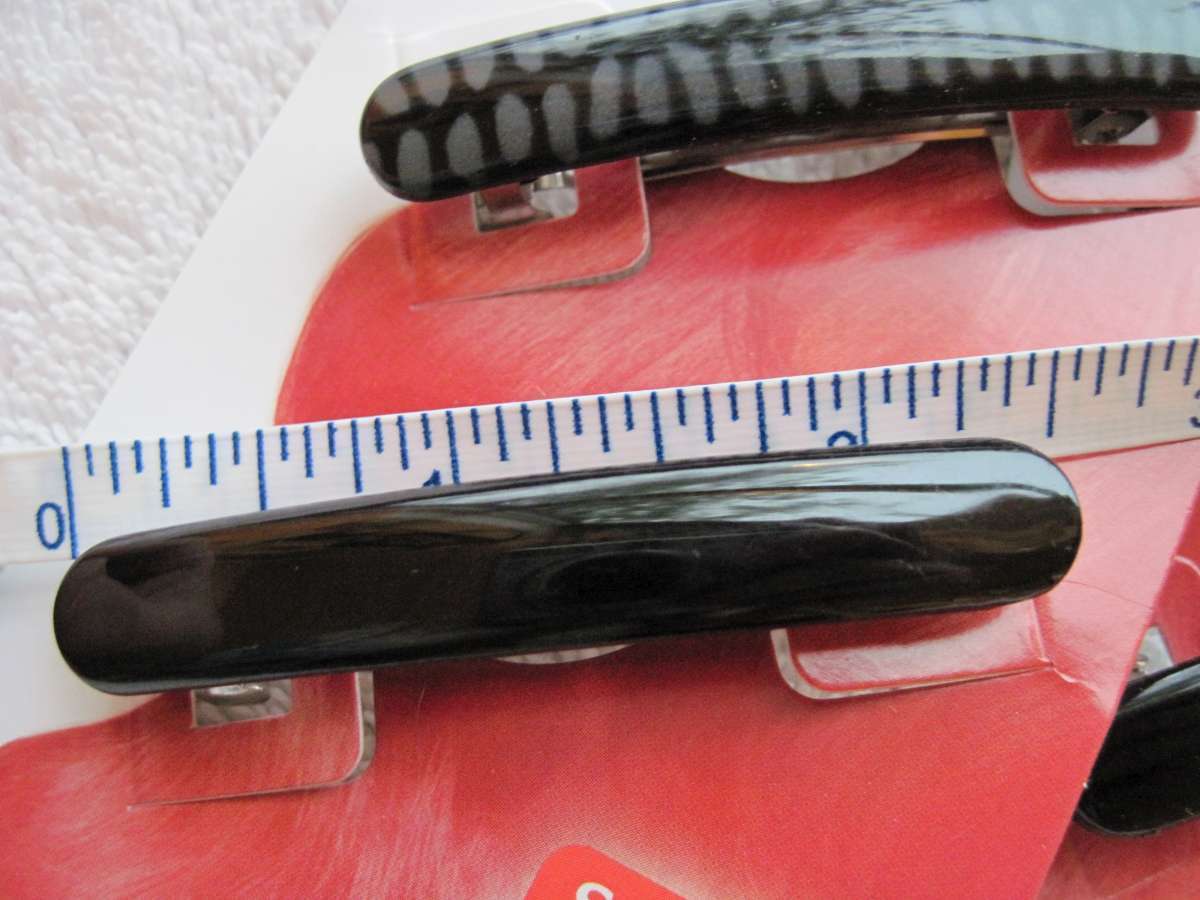 3 Black Goody Stay Put Slide Proof Hair Barrettes Secure Back Clips