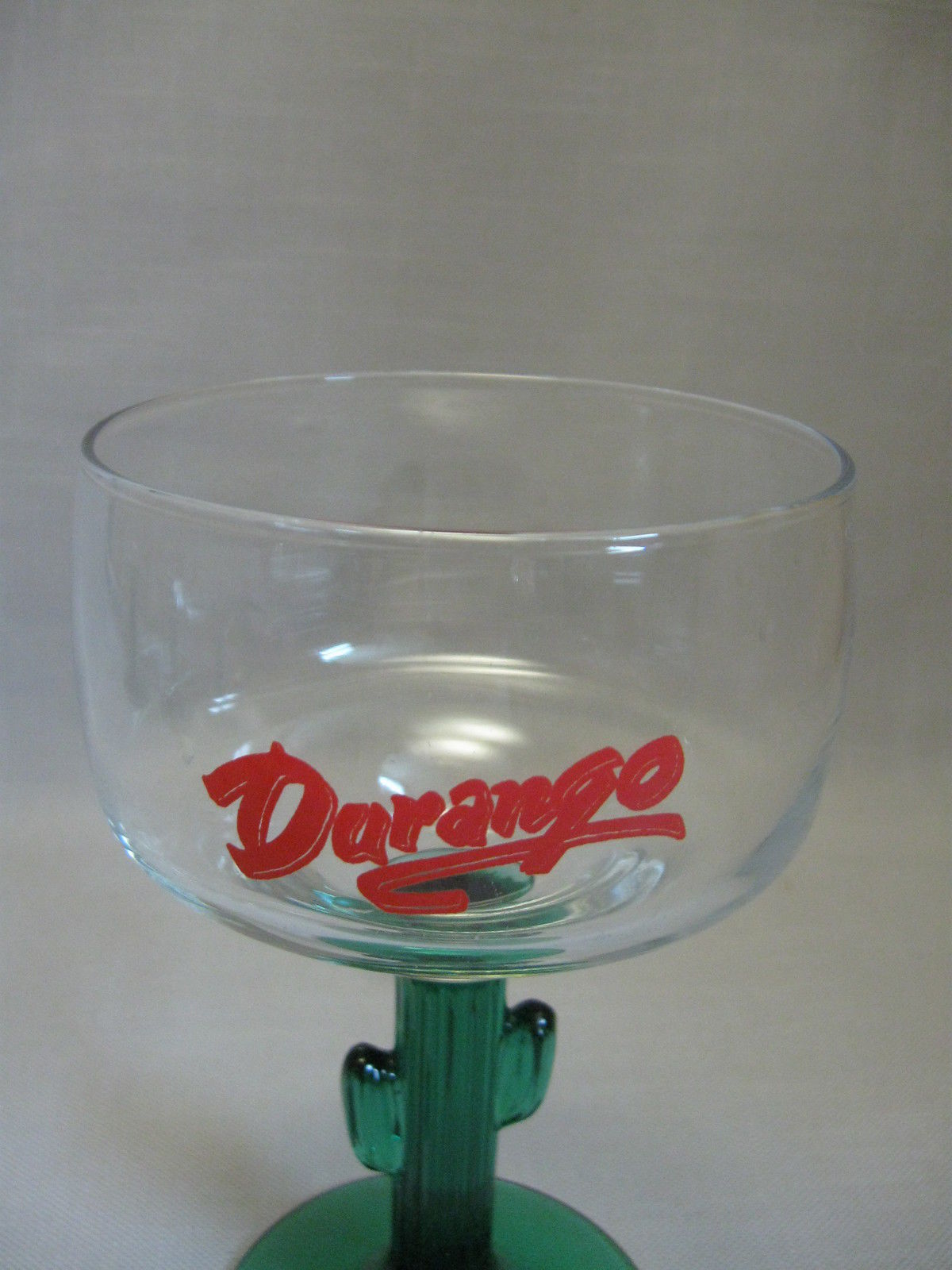 Goblets Clear Glass Margarita Qty 4 Green Cactus Stem Darango Libbey Glass 1970' Pottery & Glass