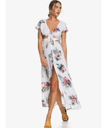 ROXY Floral Crop Tie &#39;Ubud Walk&#39; Short Sleeve Floral Maxi Summer Dress N... - $36.21