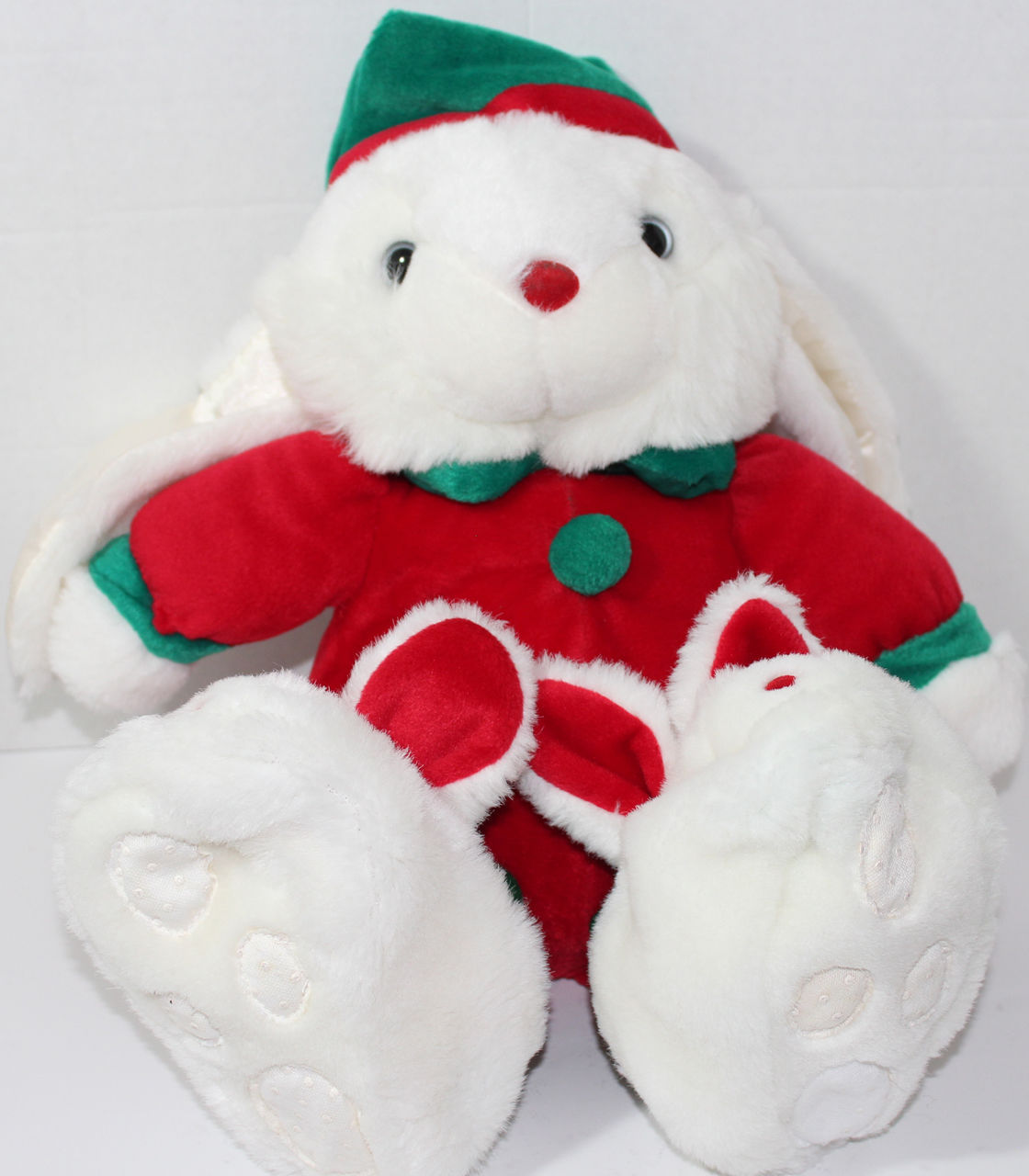 Vintage DAN DEE BUNNY RABBIT IN CHRISTMAS PAJAMAS Stuffed Plush Animal ...