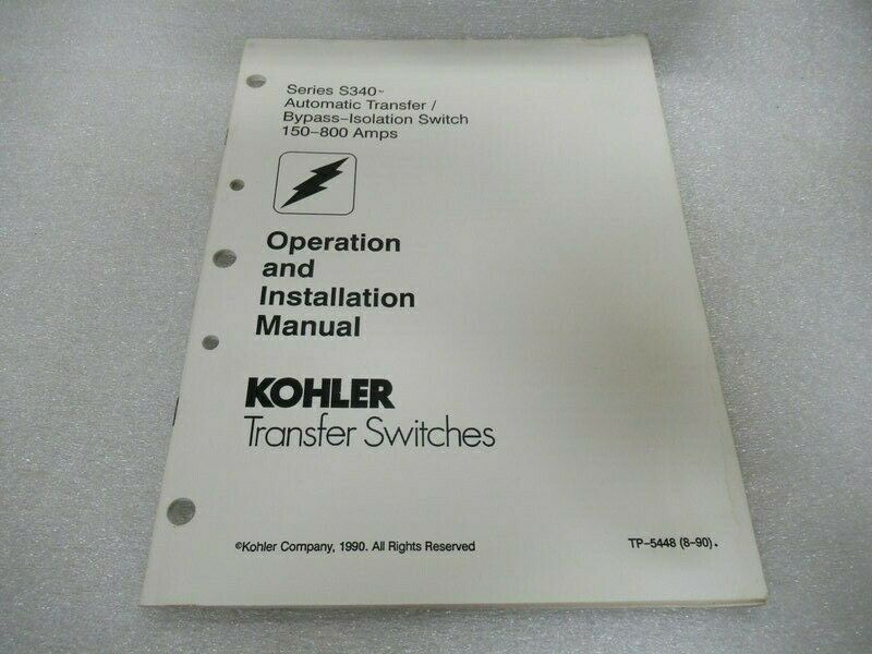 PM217 Kohler Transfer Switch Series S340 Operation & Installation ...