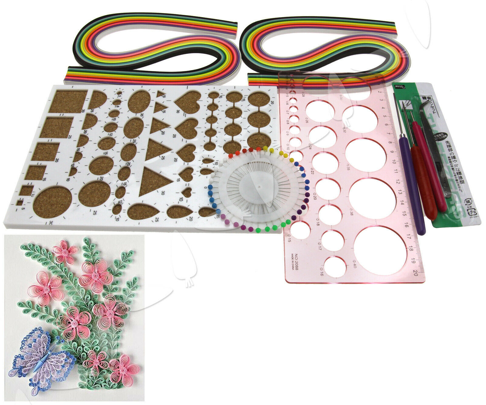 Colourful Quilling Paper Strips Mixed DIY Hand Craft Tool