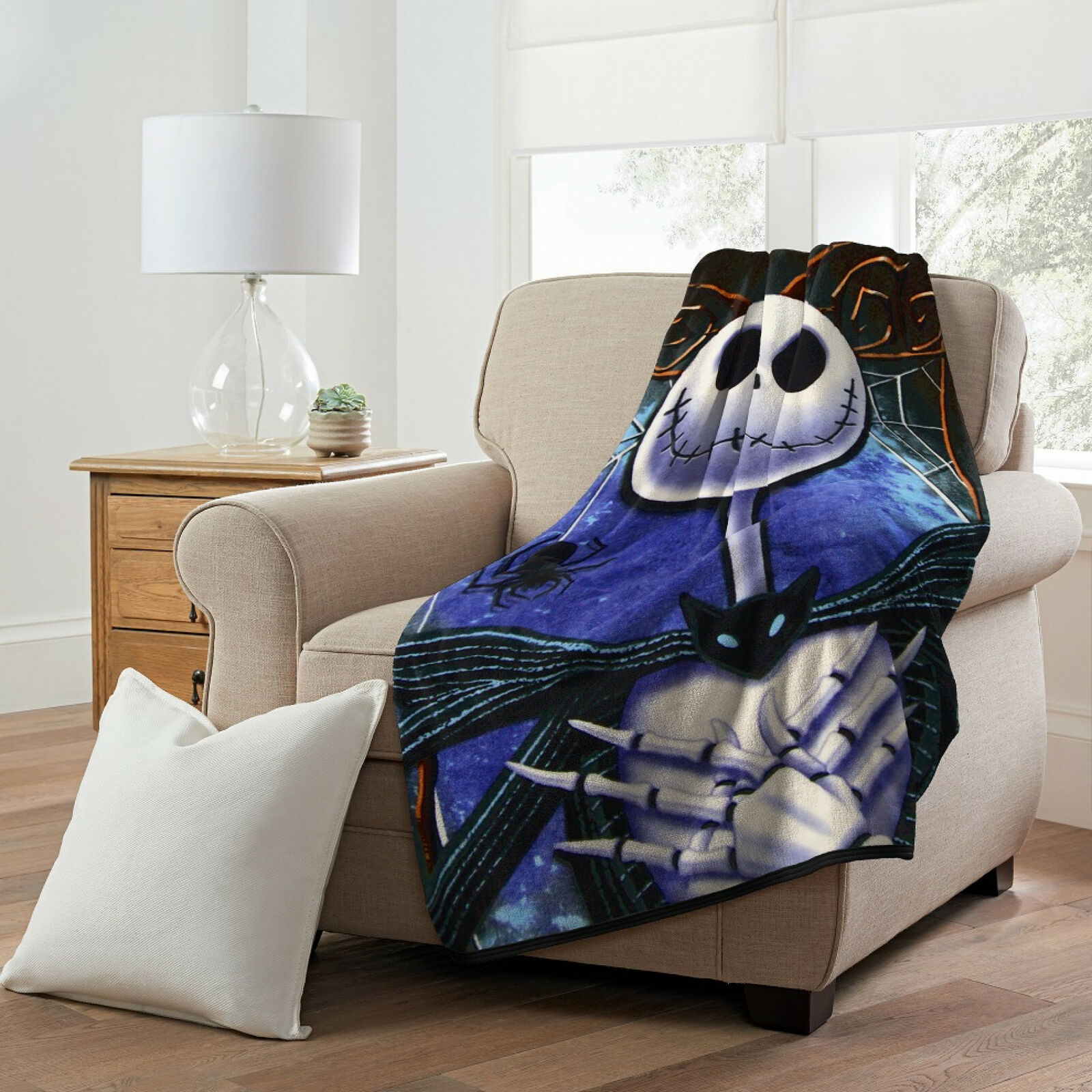 Nightmare Before Christmas 46x60 Micro Raschel Throw Blanket Black ...