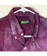 United Colors of Benetton Mens Designer Shirt LS Purple Tie Dye Small - $26.57