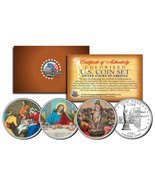 JESUS Nativity - Last Supper - Resurrection Colorized State Quarters 3-C... - $10.35