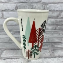 Starbucks Tall Holiday Christmas Tree Tall Latte Mug 14 oz Red Green Black  - $11.64