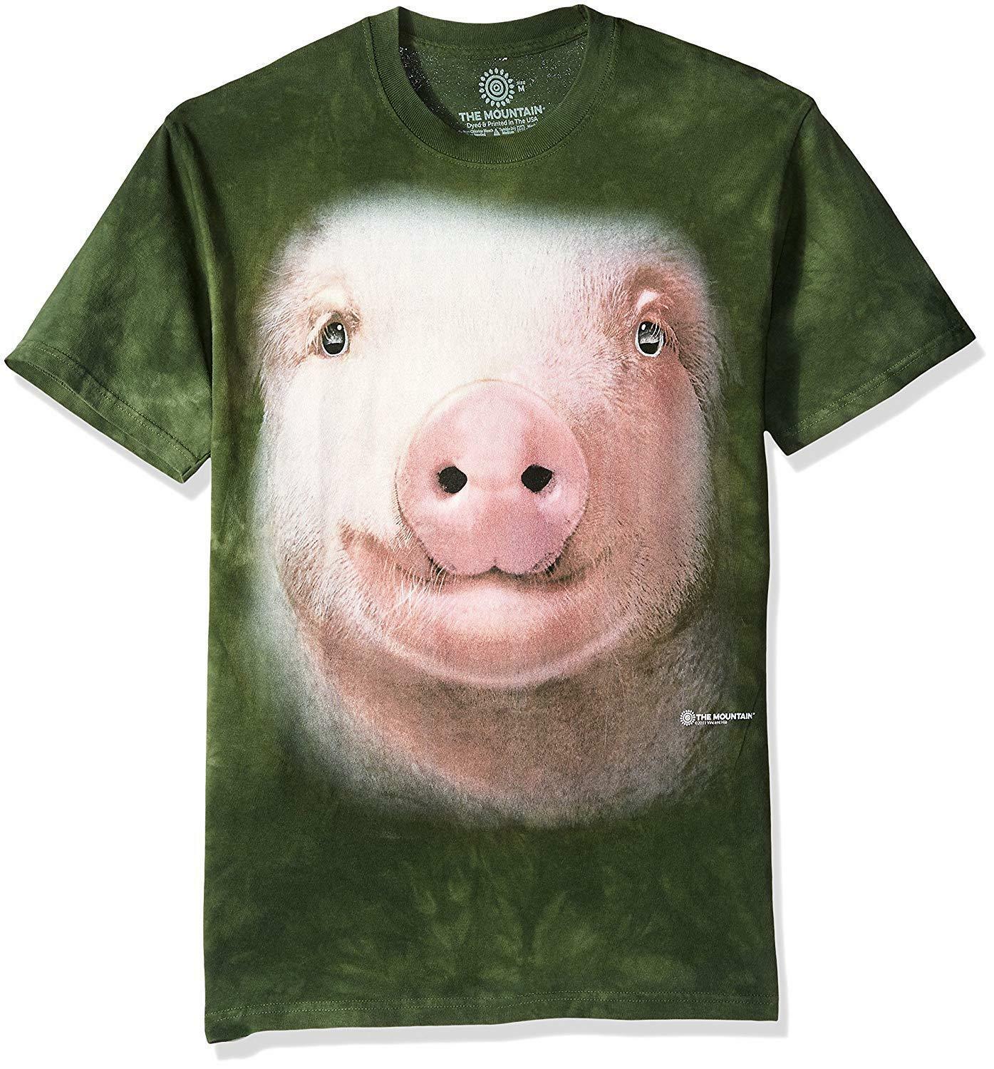 The Mountain Mens / Womens Large Pig Face Adult T-Shirt, Green, Size ...
