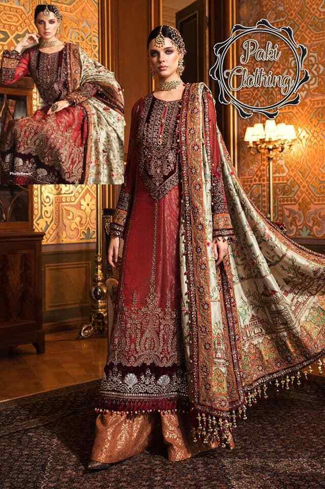 Unstitched Maria B Pakistani Indian Dress Luxury Designer Full Net Suit/Dress!