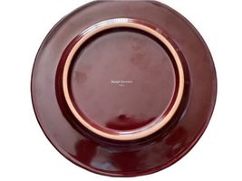 2pc Ralph Lauren Stoneware 9" Burgundy Salad Plate Lot Made in Italy image 9