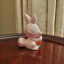 Rabbit Figurines, set of 2, Vintage Kitsch Bunnies, Anthropomorphic Pink Bunny image 4
