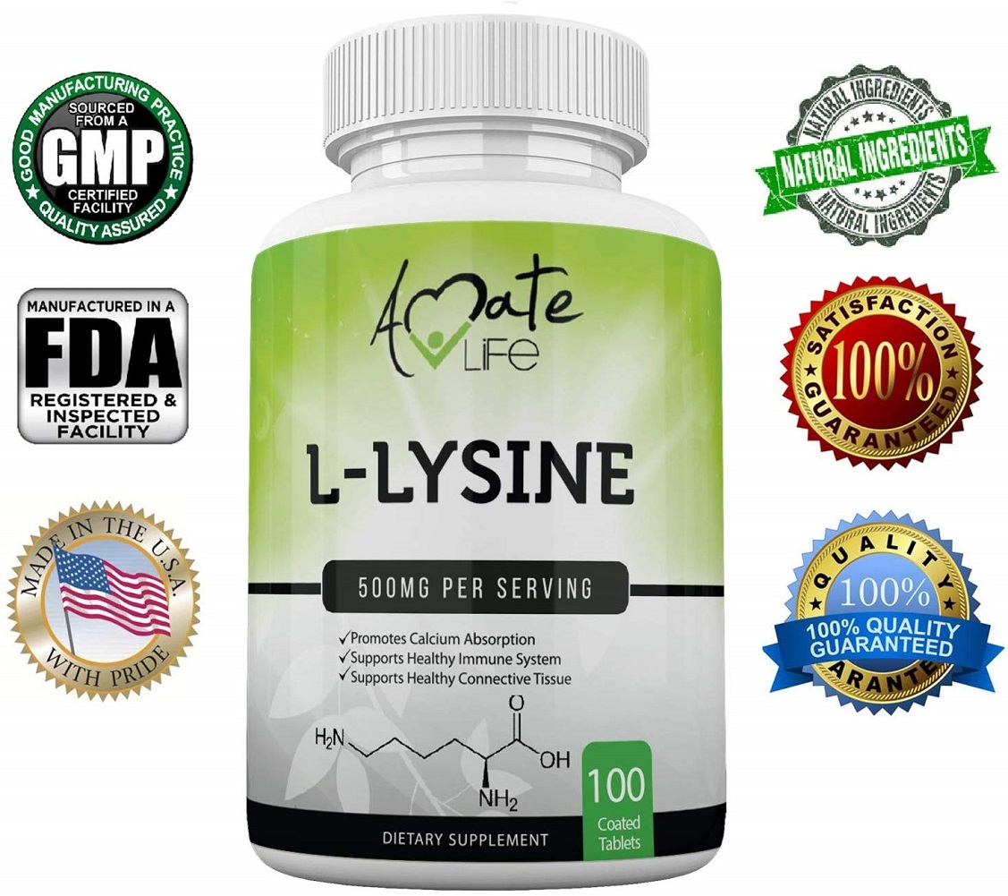 L Lysine 500mg Capsules Immune Support, Cold Sores, Joint Health 100